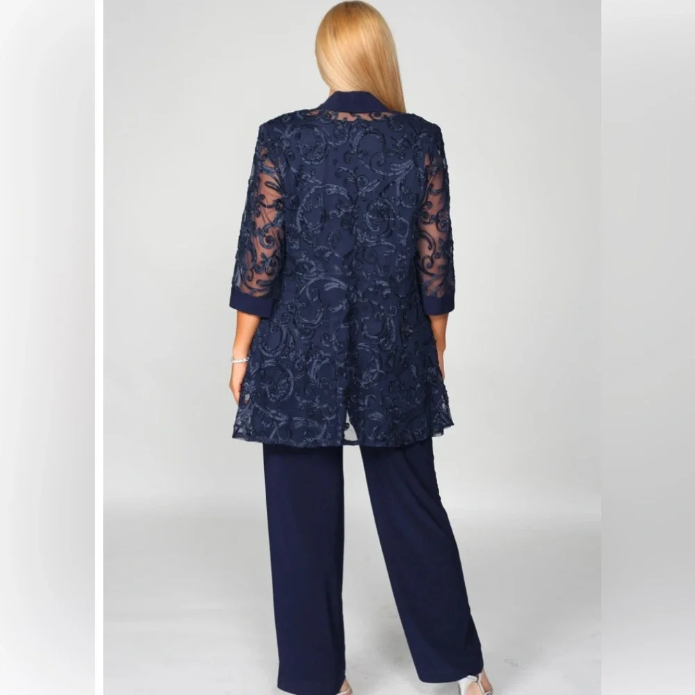 R&M Richards 3-piece Soutache Jacket, Tank Pantsuit - Picture 4 of 10